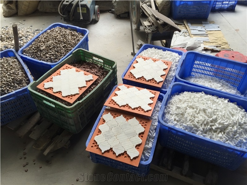 Carrara White Mosaic Hexagon Mosaic