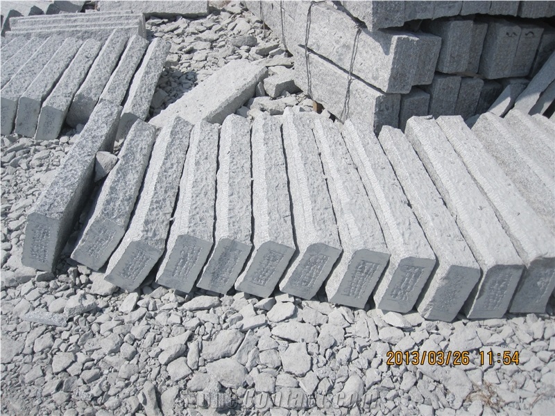 Cheapest Granite Kerbstone, G341 Granite Kerbstone, Grey Granite Kerbstone with Chamfer, China Granite Kerbstone