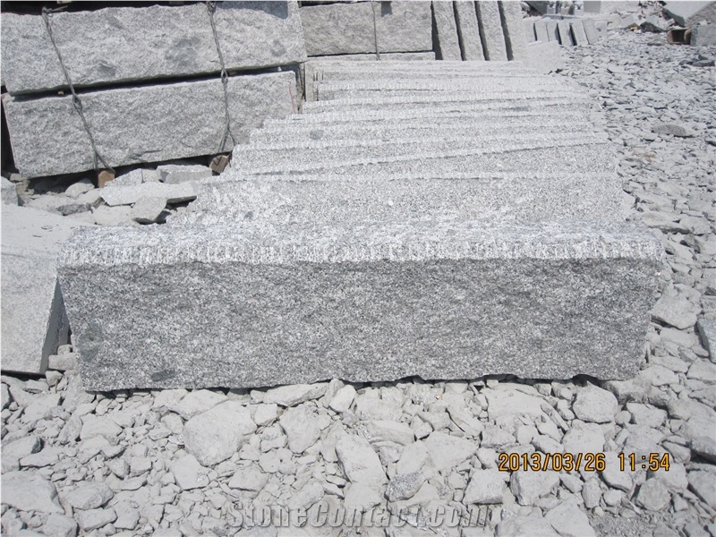 Cheapest Granite Kerbstone, G341 Granite Kerbstone, Grey Granite Kerbstone with Chamfer, China Granite Kerbstone