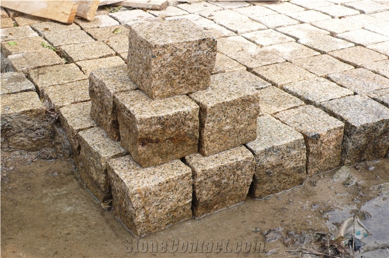 Yellow Granite Cube Stone&Pavers, G350 Cube Stone&Pavers, G350 Granite Cube Stone&Pavers, China Granite Cube Stone&Pavers