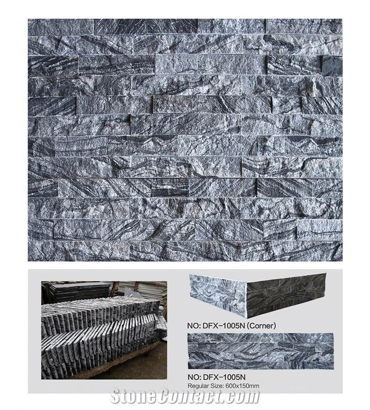 Ancient Wood Culture Stone, Dfx - 1005n Black Granite Culture Stone, Ledge