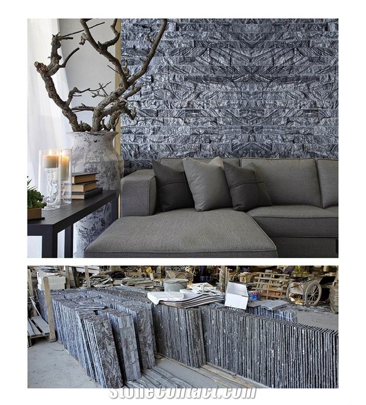 Ancient Wood Culture Stone, Dfx - 1005n Black Granite Culture Stone, Ledge