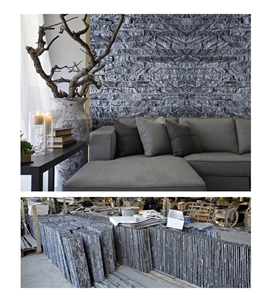 Ancient Wood Culture Stone, Dfx - 1005n Black Granite Culture Stone, Ledge