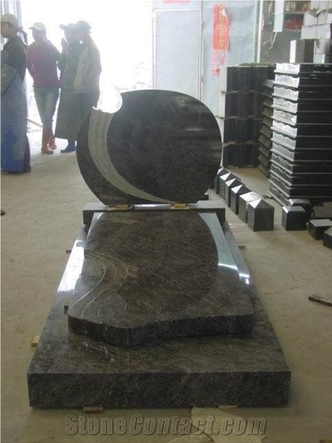 Belgium Bamaha Blue Granite Tombstone & Monument