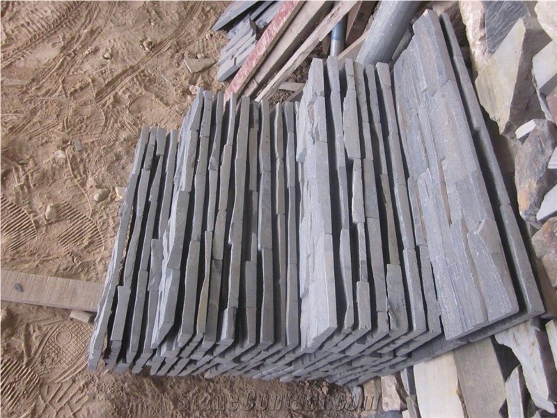 Black Cultured Stone, Dfx - W018 Balck Slate Culture Stone, Ledge Stone Corner Stone