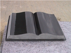 Book Shape Grave Monument & Tombstone China Black Granite Slant Grave