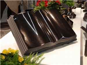 Book Shape Grave Monument & Tombstone China Black Granite Slant Grave