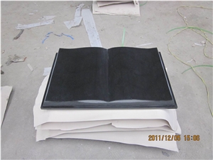 Book Shape Grave Monument & Tombstone China Black Granite Slant Grave