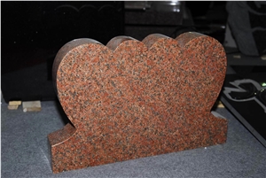 Double Heart Shaped Headstone Monument & Tombstone