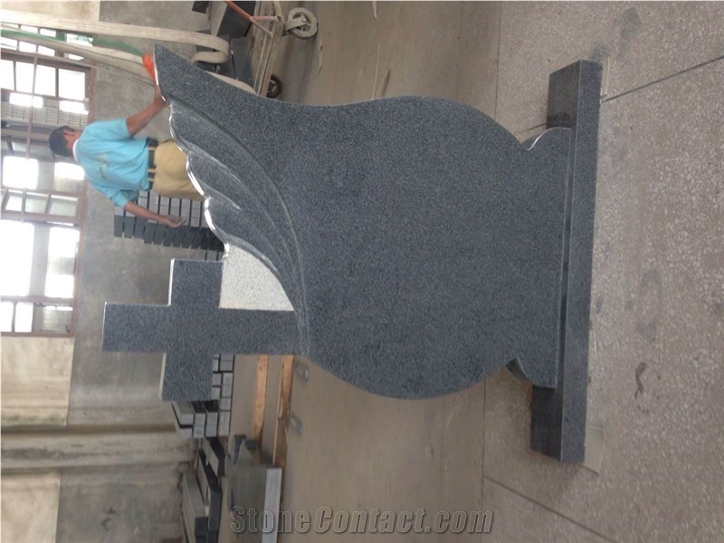 G654 Padang Dark Granite Cross Monument & Tombstone
