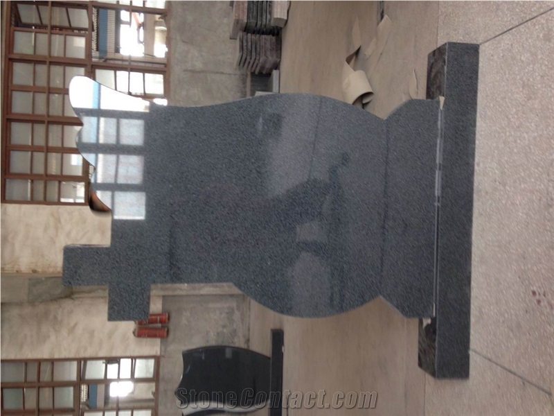 G654 Padang Dark Granite Cross Monument & Tombstone