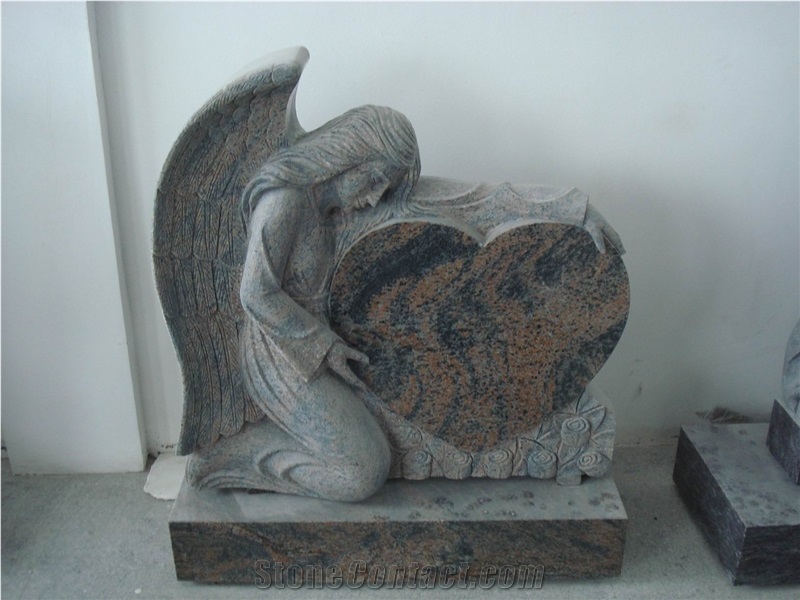 Granite Angel Tombstone & Monument with Angels