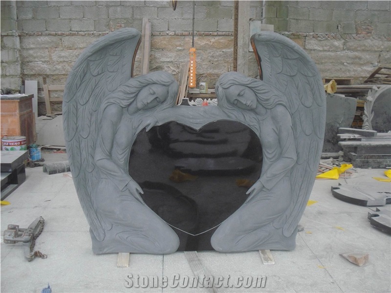 Granite Angel Tombstone & Monument with Angels