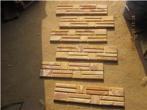 Pink Multicolor Cultured Stone, Dfx - D1588 Pink Multicolor Sandstone Culture Stone, Ledge