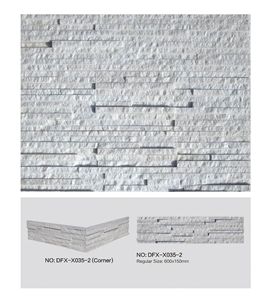 Thin White Cultured Stone, Dfx - X035-2 White Quartzite Culture Stone, Ledge