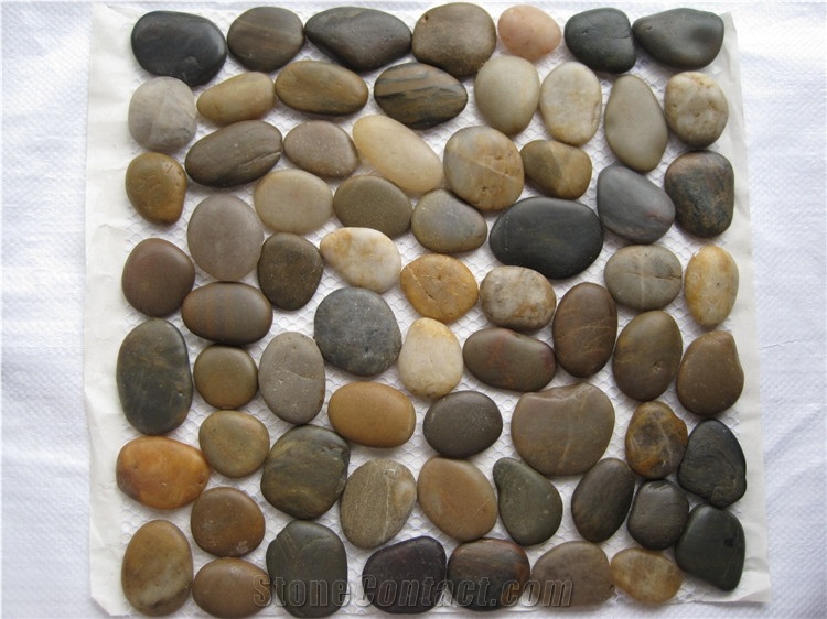 Pebble Tile Mosaic Pebble Stone with Mesh