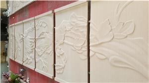 Sandstone Sculpture Tiles, Stone Relief Wall Tiles, Stone Sculptured Relief