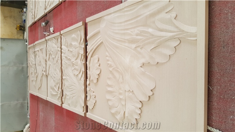 Sandstone Sculpture Tiles, Stone Relief Wall Tiles, Stone Sculptured Relief