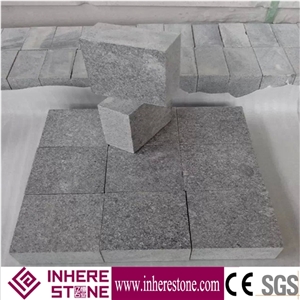 Dark Grey Granite Paver, G654 Flamed Paving, Grey Cobble Stone