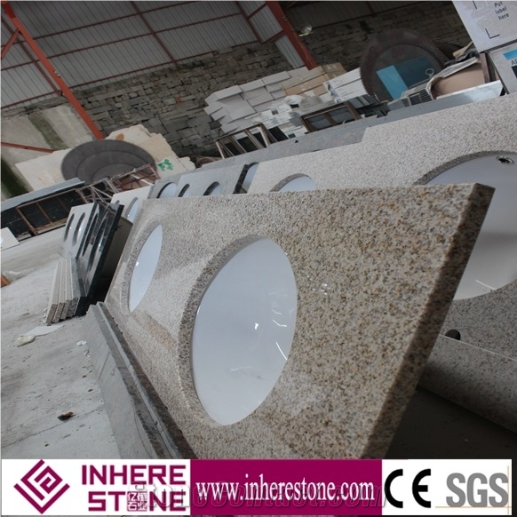 G682 Granite Vanity Top, Yellow Granite Countertop, Bathroom Top