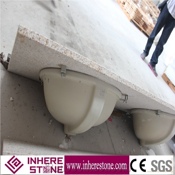 G682 Granite Vanity Top, Yellow Granite Countertop, Bathroom Top