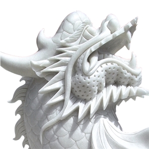 Ariston Marble Carp Stone Statue, White Marble Artifacts
