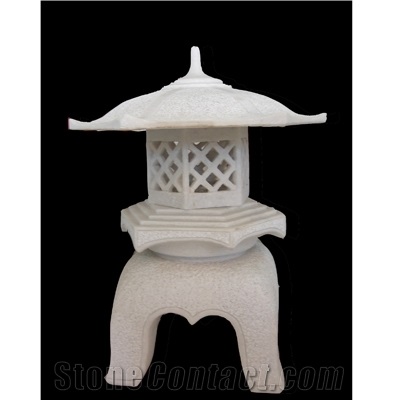 White Granite Stone Lamps, Lanterns, Stone Mailbox