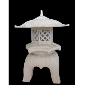 White Granite Stone Lamps, Lanterns, Stone Mailbox