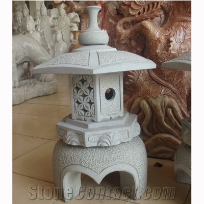 White Granite Stone Lamps, Lanterns, Stone Mailbox