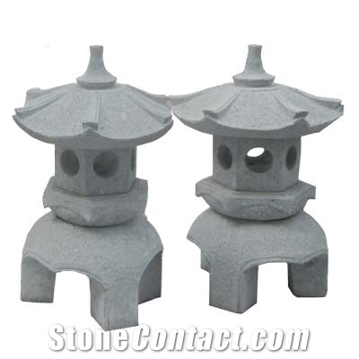 White Granite Stone Lamps, Lanterns, Stone Mailbox