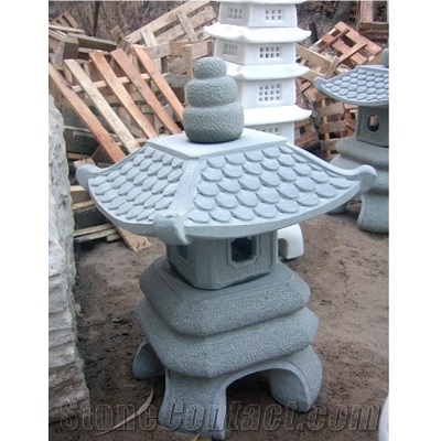 White Granite Stone Lamps, Lanterns, Stone Mailbox