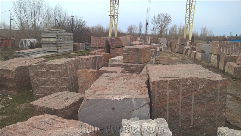 Gr1 Rosso Santiago Granite Blocks, Red Granite Blocks
