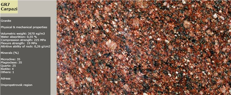 Gr7 Carpazi Blocks, Rosso Carpazi Granite Blocks, Red Granite Blocks