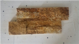 yellow travertine Split Face Stone Wall Decor,  wall cladding, ledge stone 