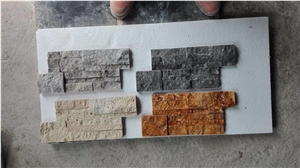 yellow travertine Split Face Stone Wall Decor,  wall cladding, ledge stone 