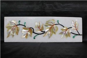 Marble Mother Of Pearl and Semi Precious Stones Border Inlay