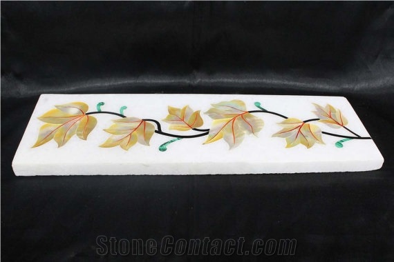 Marble Mother Of Pearl and Semi Precious Stones Border Inlay