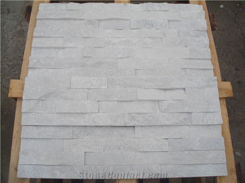Pure White Quartzite Cultured Stone for Wall Cladding