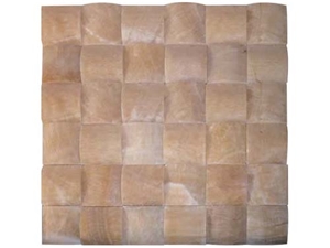 Beige Onyx Pebble Mosaic Polished for Flooring, China Honey Beige Onyx Pebble Mosaic