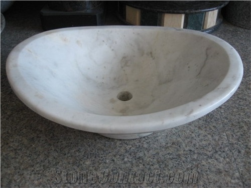 Bianco Carrara Marble Square Sinks/ White Marble Basins
