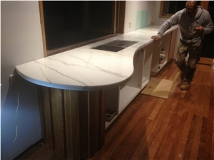 Calacatta Carrara White Marble Counter Top/Kitchen Tops/Natural Marble Kitchen Bench Countertop-Customized