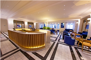 Calacatta Carrara White Marble Reception Countertop/ Natural Stone Marble Reception Desk