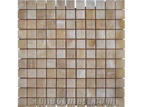 China Honey Onyx Mosaic Polished Tiles / Brick Mosaic for Bathroom Walling Design/ Floor Mosaic