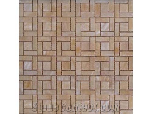 China Honey Onyx Mosaic Polished Tiles / Brick Mosaic for Bathroom Walling Design/ Floor Mosaic