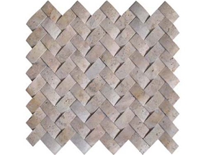 Classic Light Travertine Basketweave Mosaic Tiles / Beige Travertino Mosaic Tiles Antique Style Walling