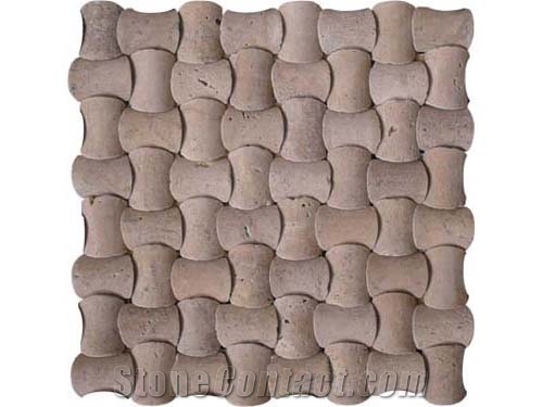 Classic Travertine Mosaic Pattern / Patio Mosaic Tiles for Flooring