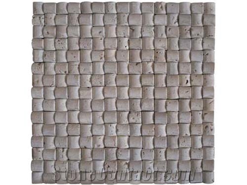 Classic Travertine Mosaic Pattern / Patio Mosaic Tiles for Flooring