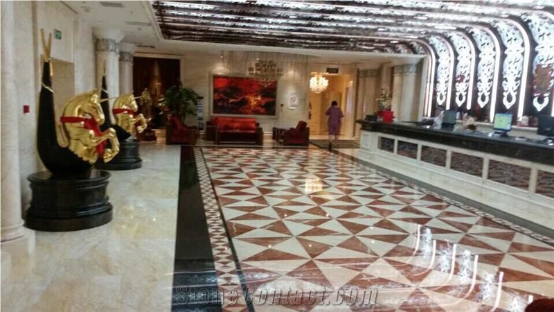 Dark Emperador Marble 3d Waterjet Medallions Pattern for Flooring