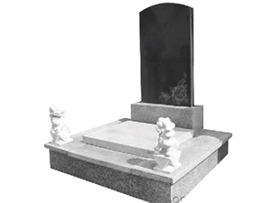 G603 Grey Granite Tombstone /Bianco Sardo Granite Asian Style Mounment Design