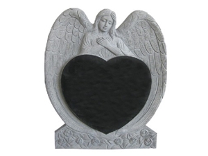 G654 Granite China Impala Black Granite Angel & Heart Shaped Tombstone & Mounment